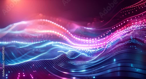 Colorful explosion background with connected line and dots, wave flow. Abstract graphic background explosion. Expansion of life illustration. digital technology flowing lines motion background. photo
