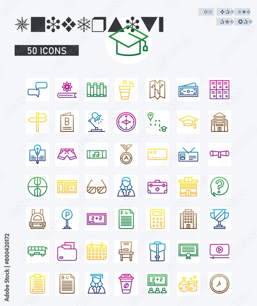 University icons vector image University icons vector image