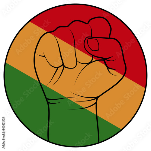 Fist Bump With African Flag Badge (ID: 800421505)
