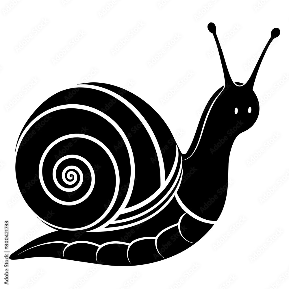 Snail silhouette vector illustration isolated on white background ...