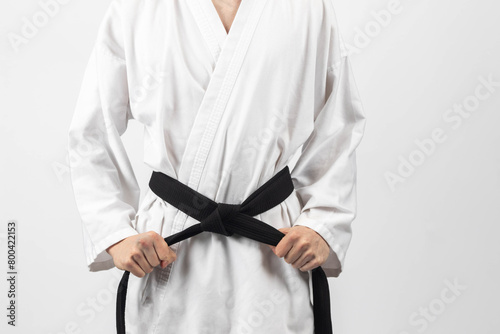 A Teenage Male Karate Black Belt