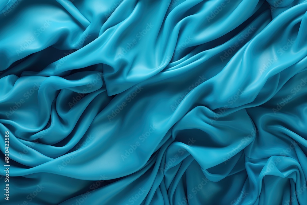 Close-up of the blue silk fabric Close-up of the blue silk fabric