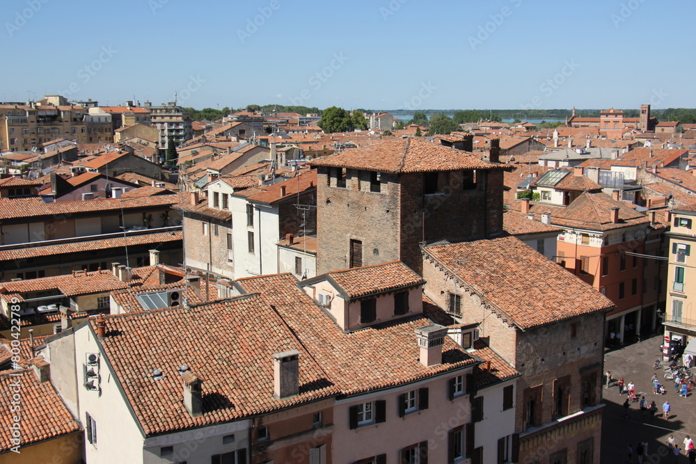 Mantova Italy 10 09 2023 . Red tiled roofs in the city of Mantua. Mantova Italy 10 09 2023 . Red tiled roofs in the city of Mantua.