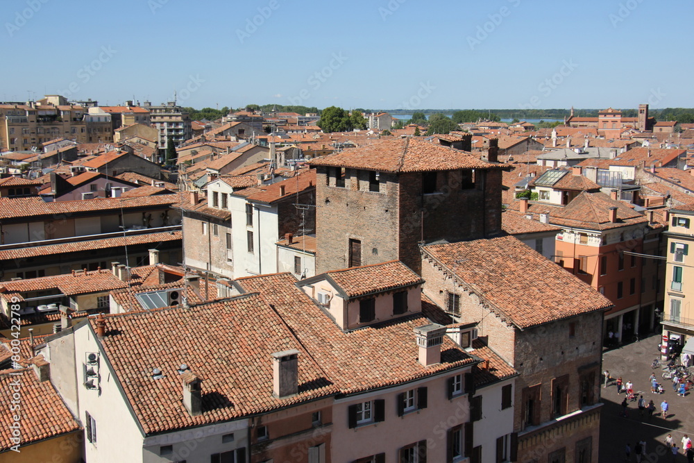 Mantova Italy 10 09 2023 . Red tiled roofs in the city of Mantua.