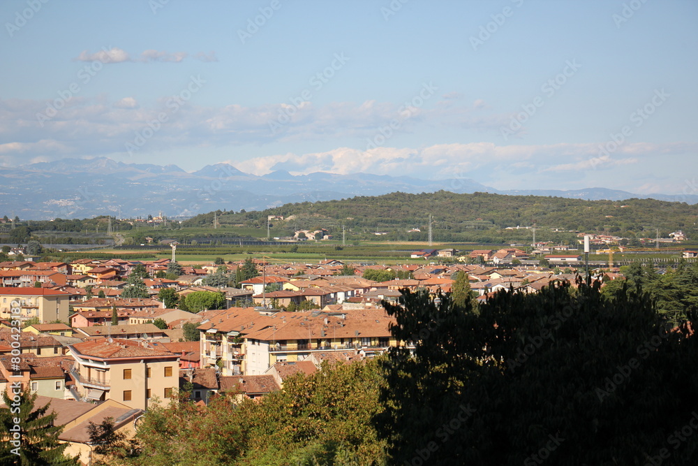 Fototapeta premium Mantova Italy 10 09 2023 . Red tiled roofs in the city of Mantua.