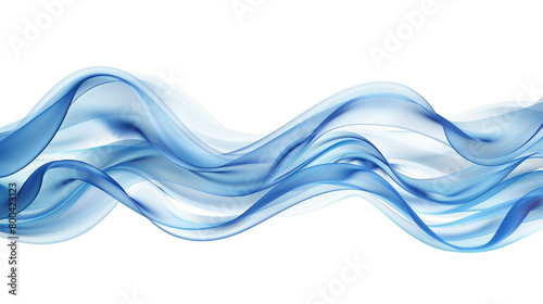 A sinuous and graceful wave with a seamless 3D surface isolated on solid white background.