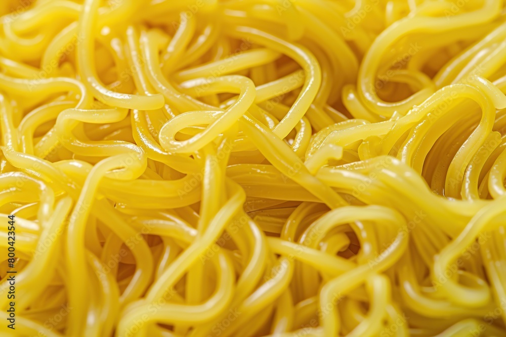 Close-up of yellow noodles in food photography style texture background image.