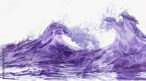 A serene lavender tide wave isolated on solid white background.