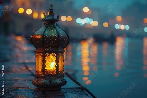 A close-up of a single lantern, Diwali stock images, realistic stock photos