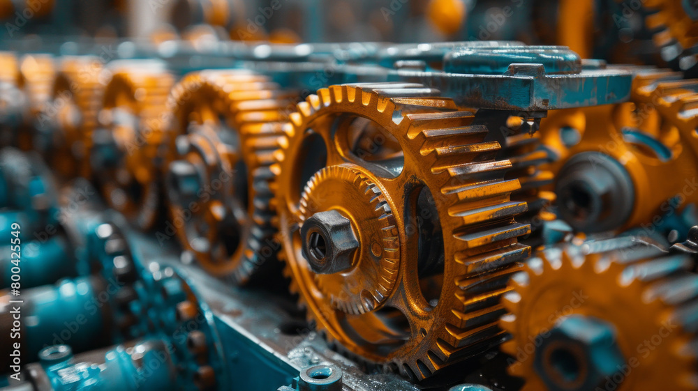A background of interlocking gears and cogs in motion, painted in sleek metallic shades, symbolizing industry and progress, A background of interlocking gears and cogs in motion, painted in sleek metallic shades, symbolizing industry and progress,