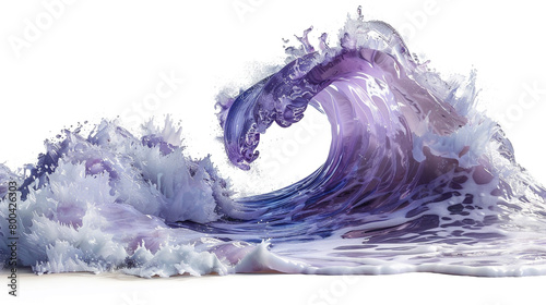 A rich amethyst purple tide wave isolated on solid white background.