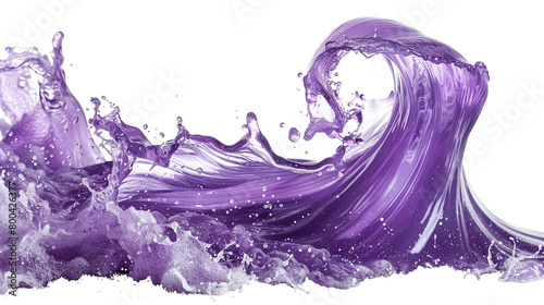 A rich amethyst purple tide wave isolated on solid white background.
