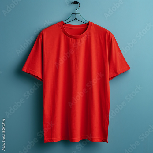 Red tshirt mockup, male model, mockup tshirt