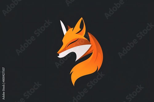 A logo depicting a minimalist fox, embodying cleverness and adaptability photo
