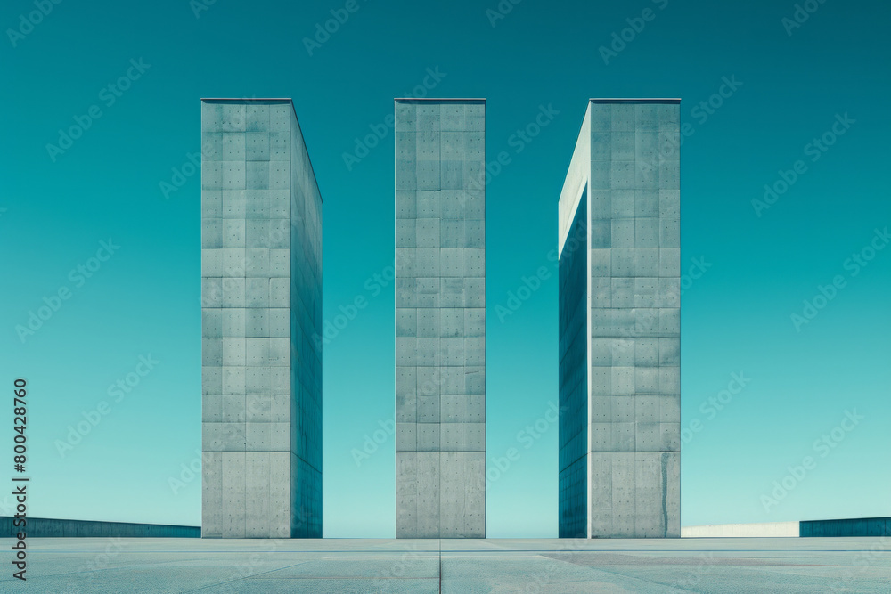 Obraz premium A minimalist depiction of a bar chart where the bars grow into real buildings, symbolizing the construction of a successful enterprise,