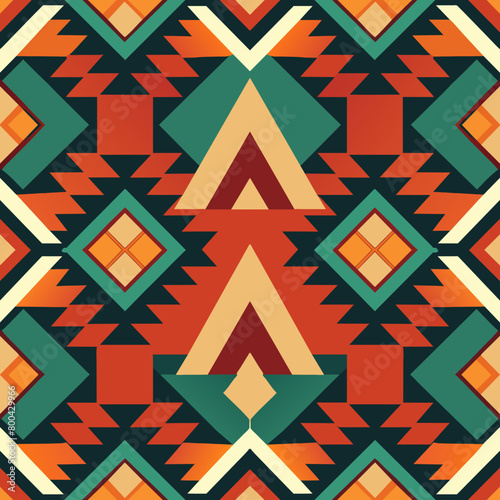 Seamless geometric pattern. Tribal aztec background. Boho style.