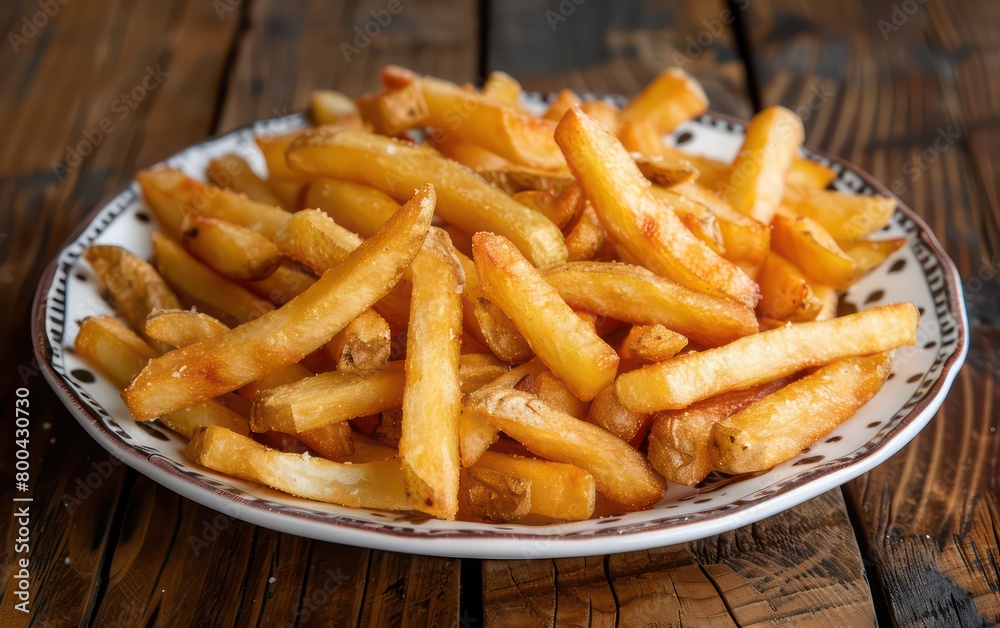 perfect french fries in a white plate perfect french fries in a white plate