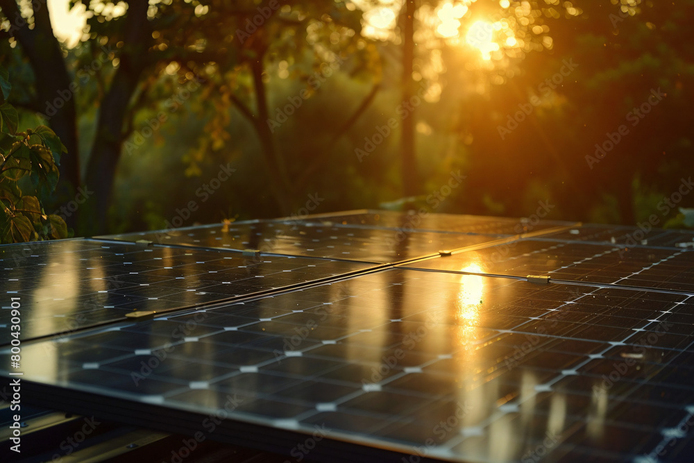 Harnessing Solar Energy: Solar Panels Charging in the Sun - Generative AI.