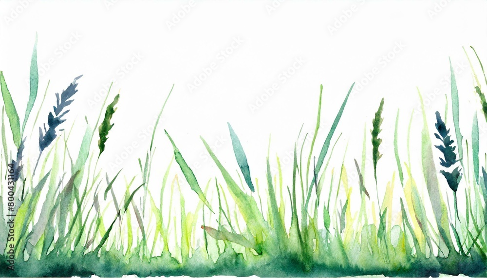 Naklejka premium Trawa namalowana