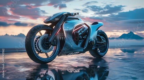 Cutting Edge Electric Motorcycle Design with Sleek Aerodynamics and Integrated Advanced Technology