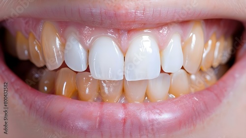 Before and After Photos: Teeth Whitening Transformation for a Brighter Smile. Concept Dental Health, Teeth Whitening, Cosmetic Dentistry, Smiling Confidence