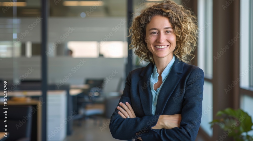 Confident Woman in Office Setting Confident Woman in Office Setting