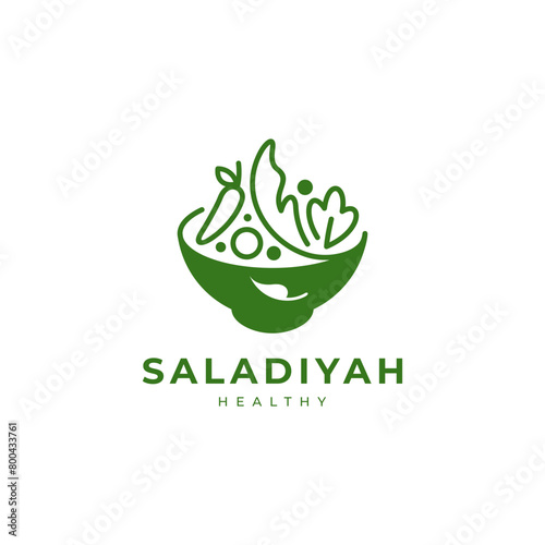 modern and elegant salad bowl logo design