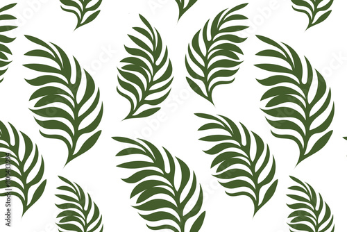 Tropical leaves pattern, jungle leaves seamless vector summer pattern. Beautiful illustration on white background. Vector in pastel color.
