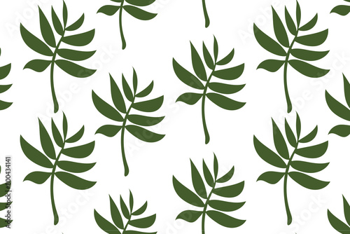 Tropical leaves pattern  jungle leaves seamless vector summer pattern. Beautiful illustration on white background. Vector in pastel color.