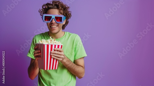 Man Enjoying a Movie Experience photo