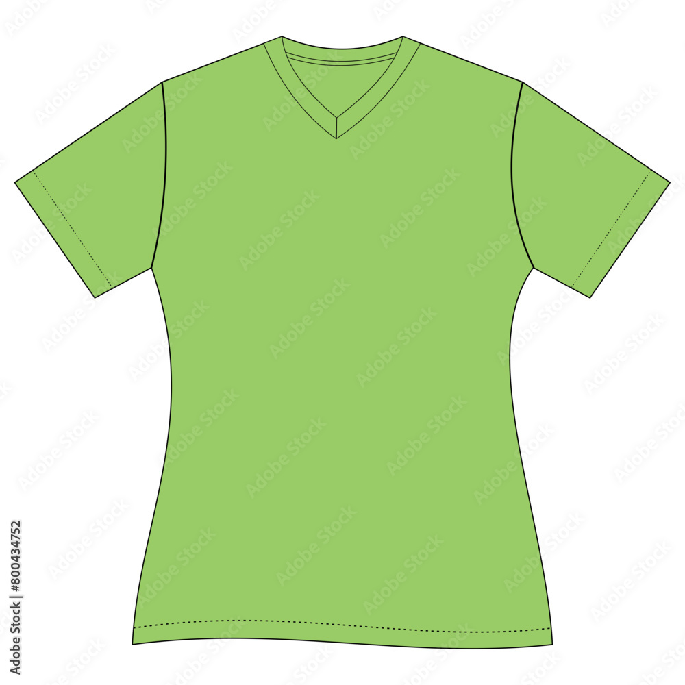 Lady Tshirt mockup V neck front view Lady Tshirt mockup V neck front view