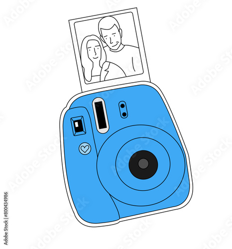 photo on the camera, people in love, boy and girl