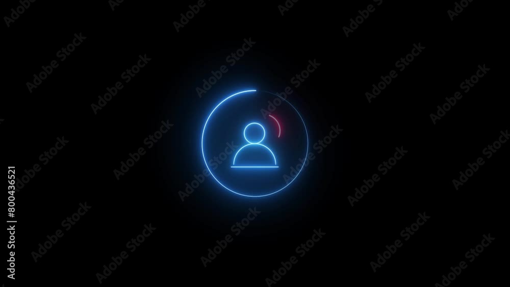Glowing neon line location icon with man sign isolated on black background. Glowing neon line location icon with man sign isolated on black background.