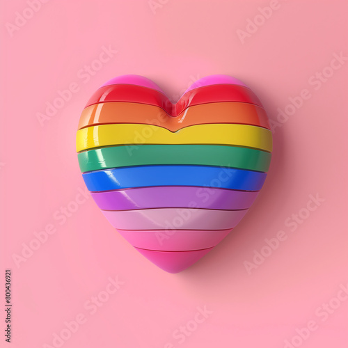 World pride month poster, a rainbow stripe heart and balloons for celebration of lgbtq, a gay pride