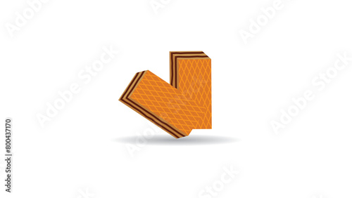 icon chocolate wafer cute cartoon, suitable for coloring book