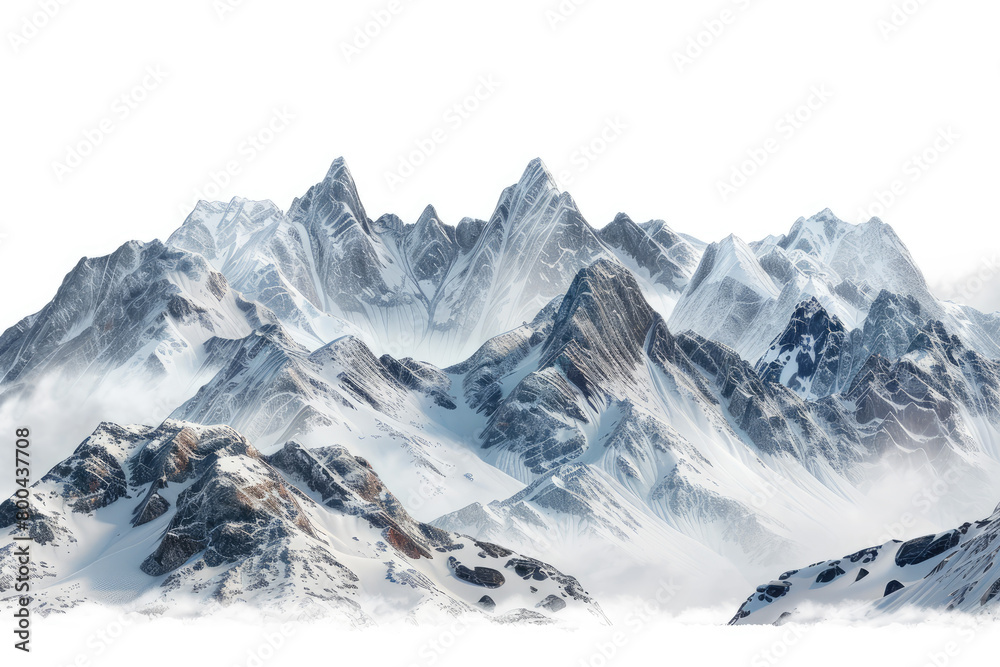 Obraz premium Snowy mountains, rocks and peaks