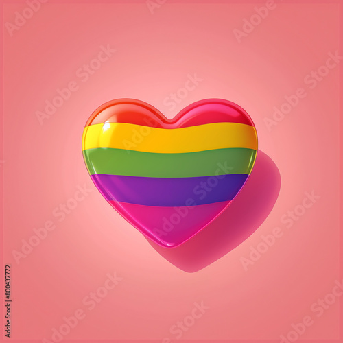 World pride month poster, a rainbow stripe heart and balloons for celebration of lgbtq, a gay pride