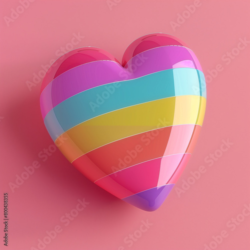 World pride month poster, a rainbow stripe heart and balloons for celebration of lgbtq, a gay pride