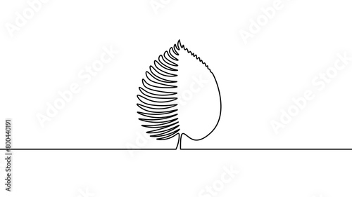  Single continuous line art growing sprout. Plant leaves seed grow soil seedling eco natural farm concept design one sketch outline drawing vector illustration