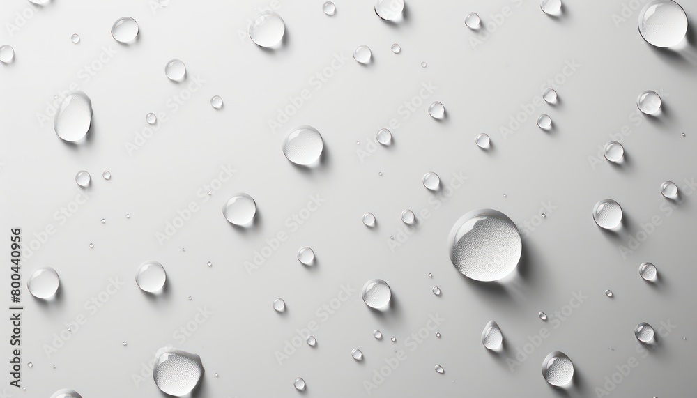 realistic water drops on a minimal white background realistic water drops on a minimal white background