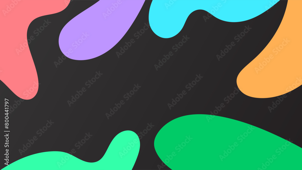 ABSTRACT DARK GRADIENT BACKGROUND WITH HAND DRAWN SHAPES PASTEL FLAT COLOR VECTOR DESIGN TEMPLATE FOR POSTER, WALLPAPER, COVER, FRAME, FLYER, SOCIAL MEDIA, GREETING CARD