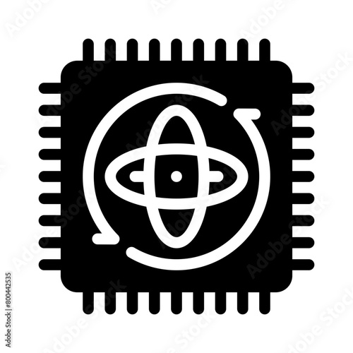 quantum computing glyph icon