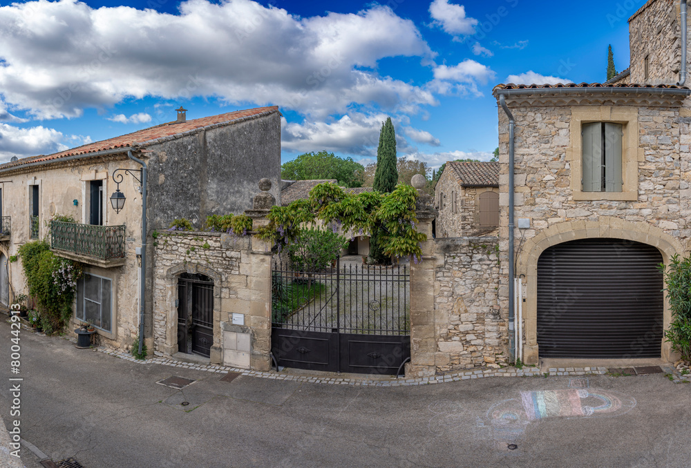 Lecques, France - 04 15 2024: View of a typical house in a village in Provence.