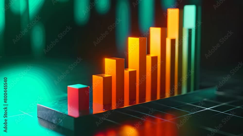 Close-Up of Bar Chart on Table for Analyzing Data and Trends in a ...