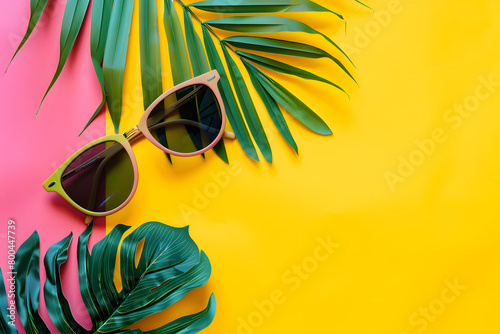 Creative trendy summertime banner mockup. Summer shopping sales and vacation concept.