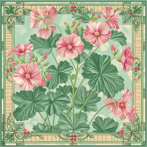 vector graphic Geranium Glamour Vivid geraniums with a classic cottage garden look