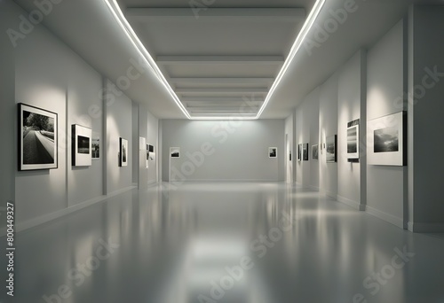 wall 3d rendering gallery white Modern