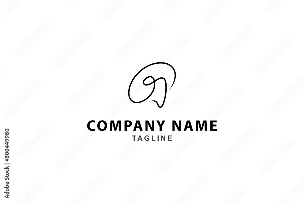 brain logo with continuous line design style