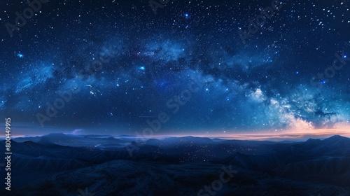 A magical night sky filled with stars and the Milky Way stretching across the horizon.