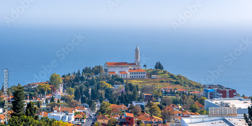 Panoramic view of São Martinho parish church in Funchal city, Madeira. photo